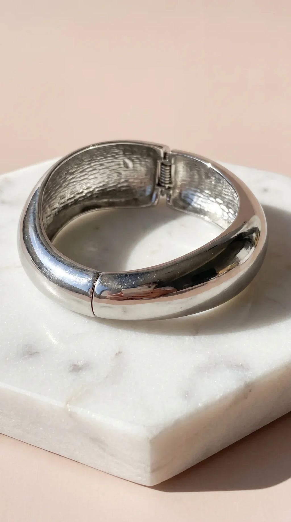Chunky Curved Hinged Bracelet Bangle
