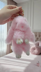 Plush Fluffy Bunny Rabbit Key Ring & Bag Charm