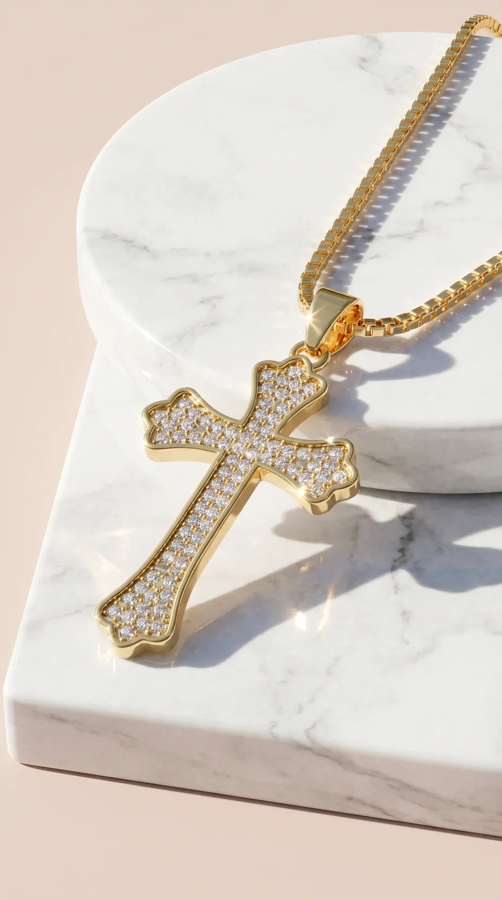 Crystal Cross Symbolic Necklace Pendant