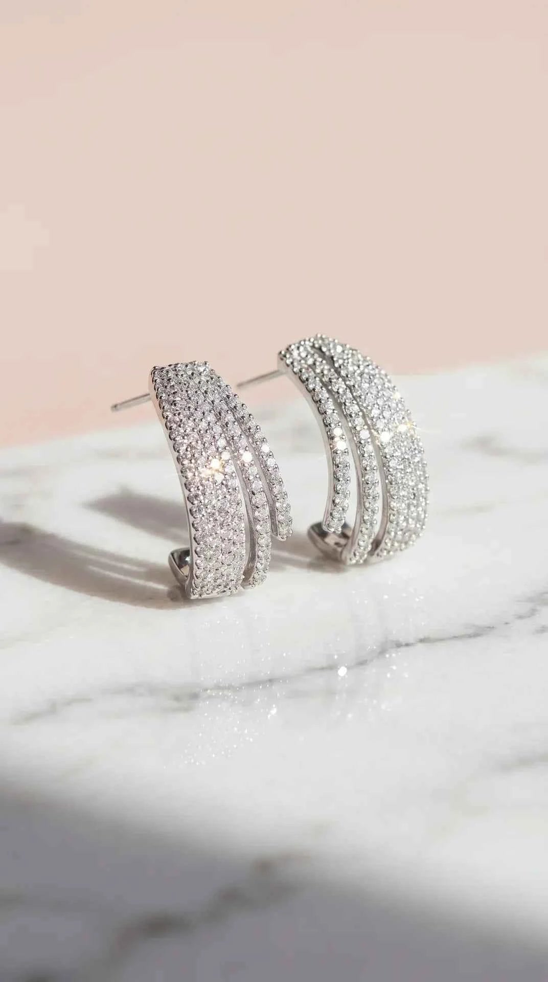 Layered Huggie Crystal Earrings