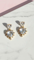Heart Shaped Crystal Drop & Dangle Earrings
