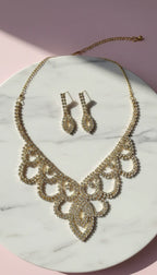 Crystal Layered Statement Necklace & Earrings Set