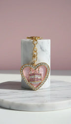 Kaaba Heart Islamic Crystal Key Ring & Bag Charm
