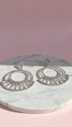 Statement Circular Iridescent Crystal Earrings
