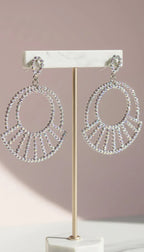 Statement Circular Iridescent Crystal Earrings