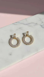 Circular Crystal Drop & Dangle Earrings
