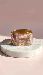 Chunky Hinged Mirrored Crystal Bangle