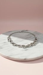 Twisted Woven Silver Statement Necklace