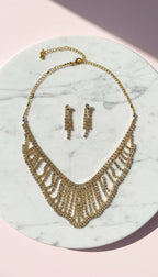 Waterfall Statement Crystal Necklace & Earrings Set