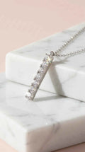 Oblong Crystal Pendant Necklace