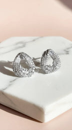 Pear Shape Crystal Stud Earrings