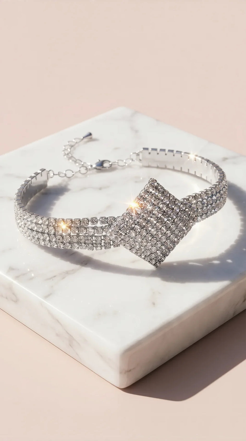 Square Crystal Tennis Bracelet