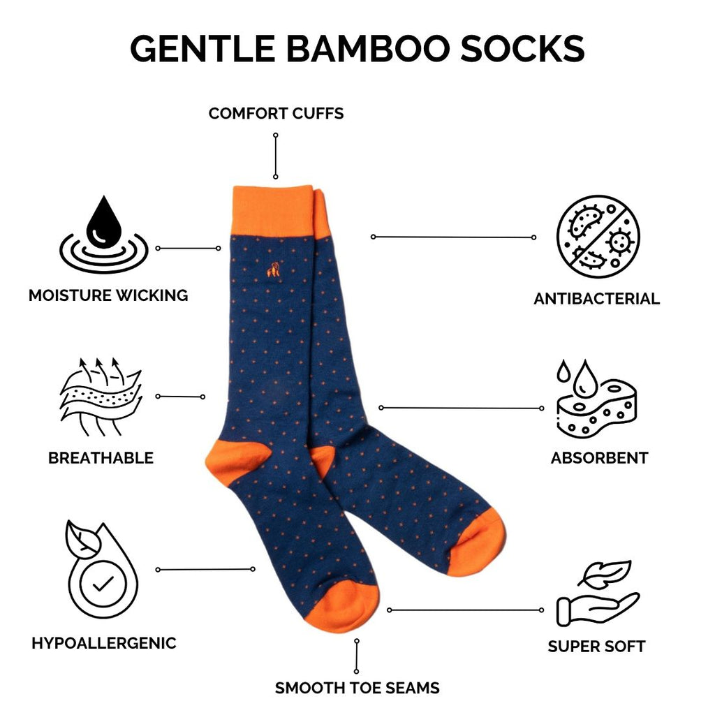 Tangerine Orange Bamboo Socks (Comfort Cuff)