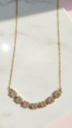 Crystal Five Link Pendant Necklace & Earring Set