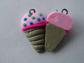 Pink Ice Cream Cornet Polymer Clay Charm