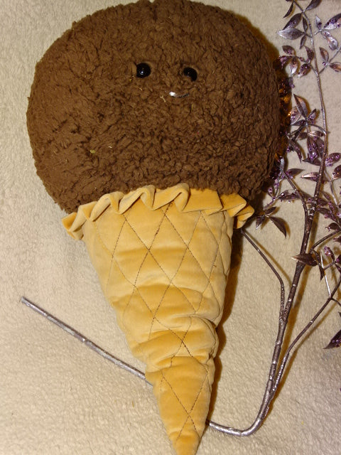 Cute Giant Chocolate Ice Cream Cone Plush    50cm (approx)