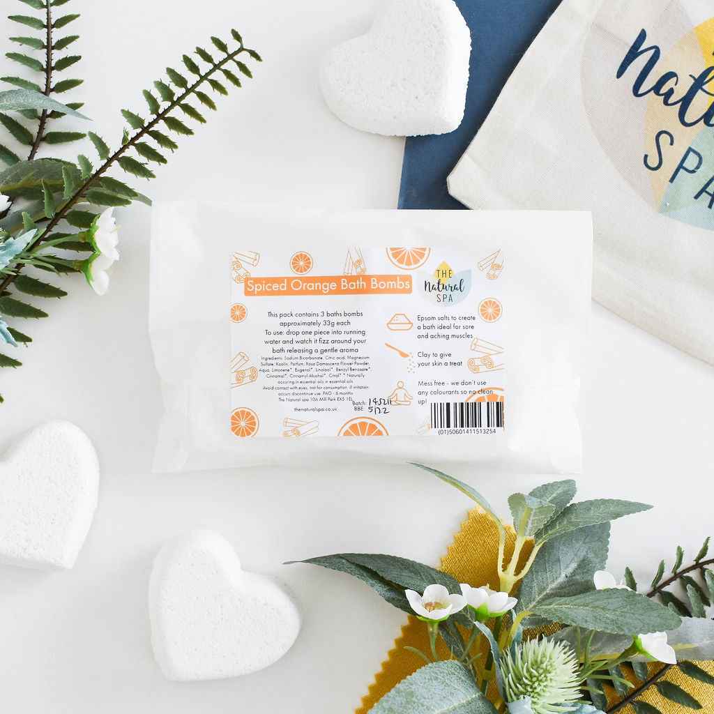Spiced Orange Aromatherapy Bath Bombs | Pack of 3 or Box of 25 | Colorant-Free
