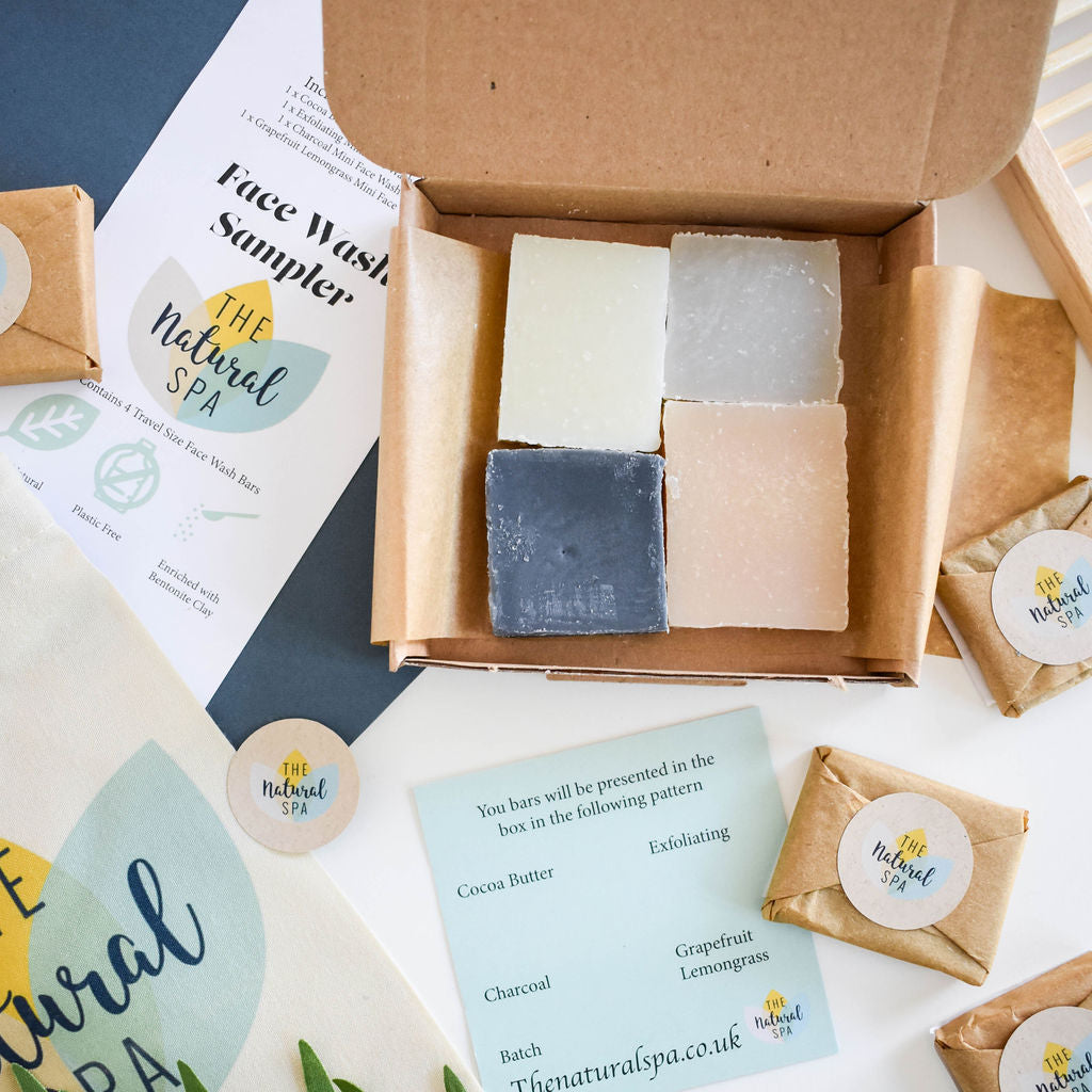 - Face Wash Sample Pack | 4 x 15g Natural Facial Cleansing Bars | Vegan, Plastic-Free Skincare | Perfect Travel & Trial Set