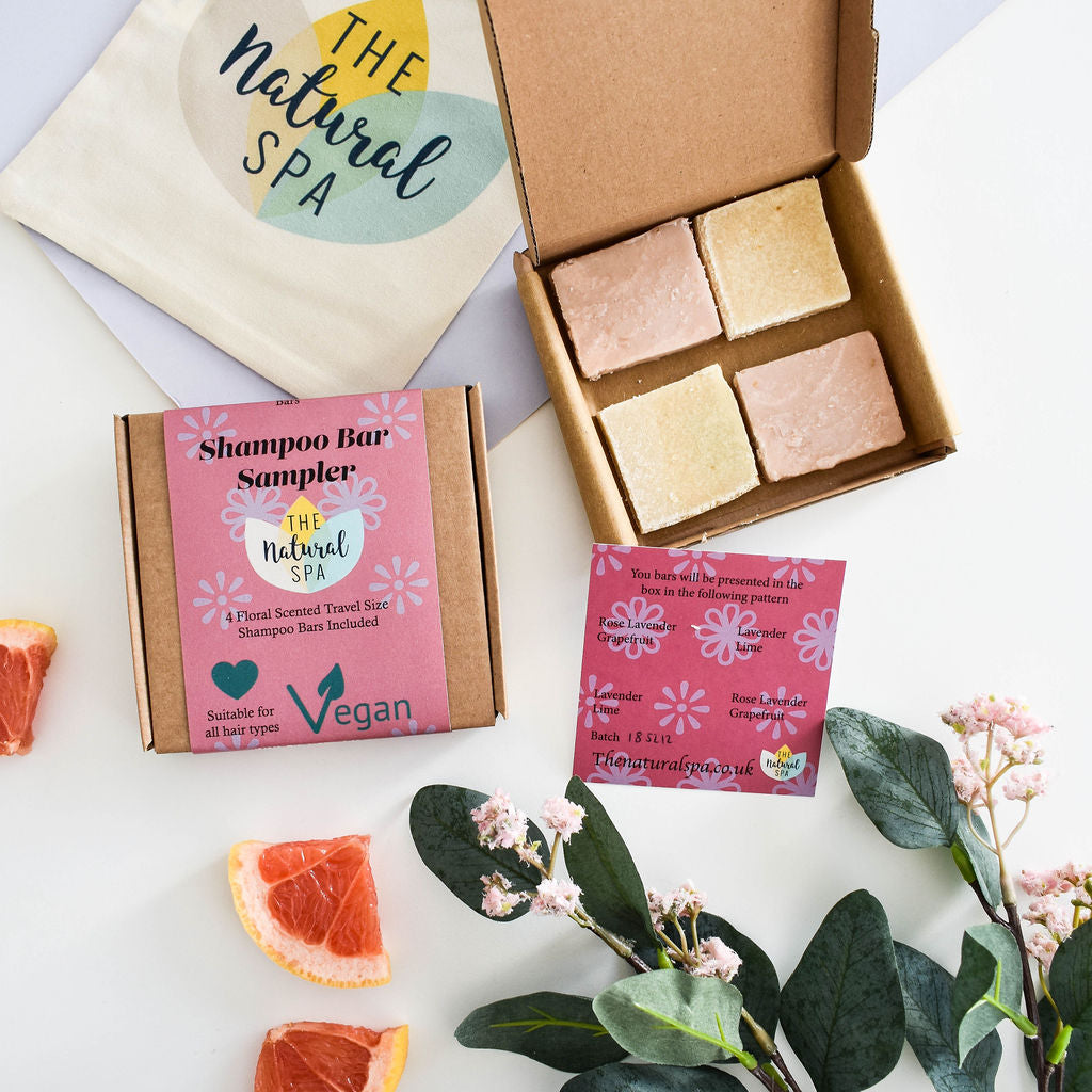 - Floral Mini Shampoo Sampler - gift set with 4 mini shampoo bars