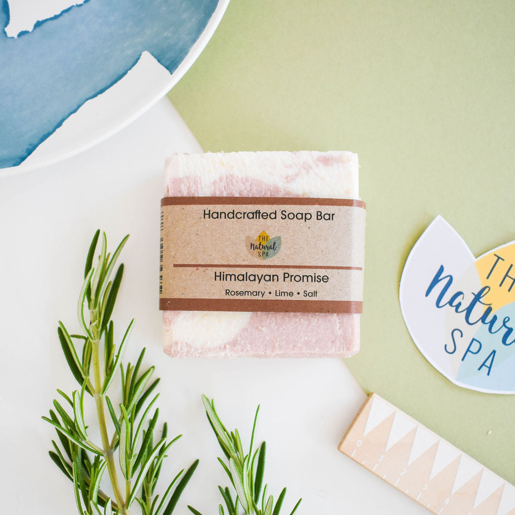 - Himalayan Promise Soap Bar | Rosemary Lime & Himalayan Pink Salt Natural Handcrafted Soap | Vegan, Plastic-Free Skincare | 2 Styles Available