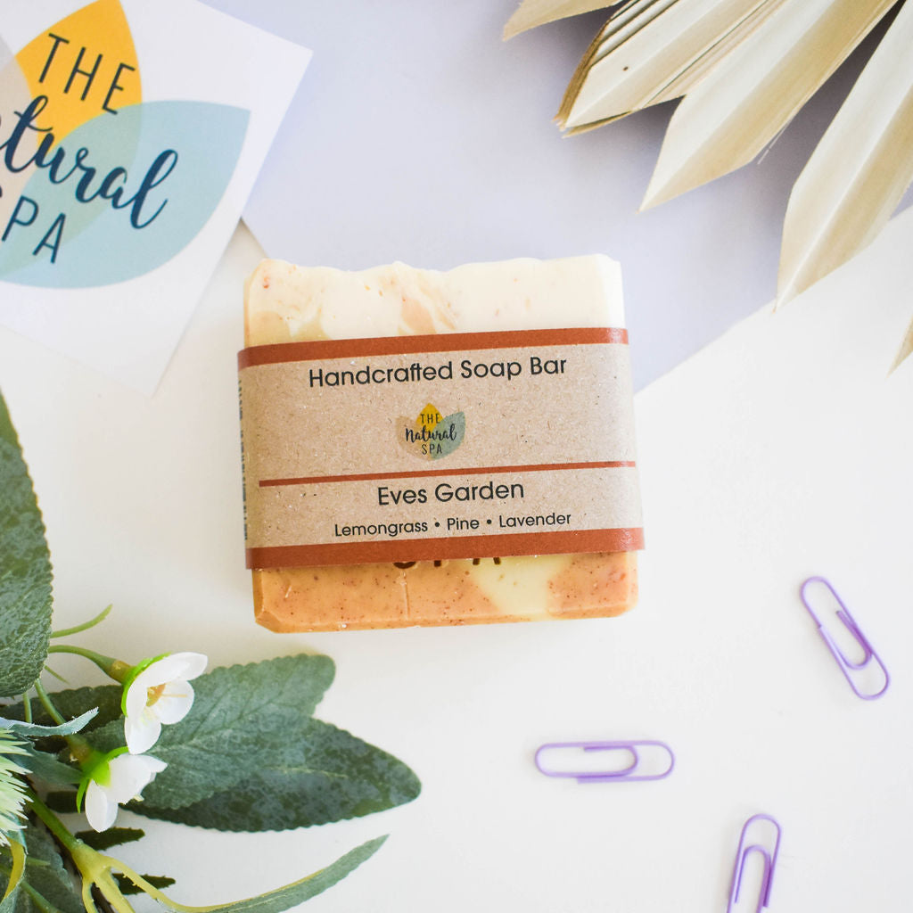 - Eves Garden Cold Process Soap Bar | Lemongrass, Lavender & Pine Natural Handcrafted Soap | Vegan, Plastic-Free Skincare | 3 Styles Available