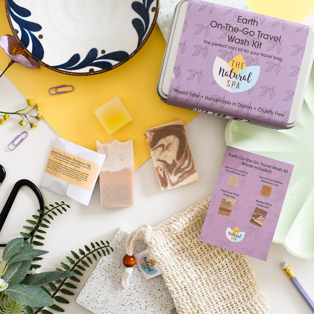 Earth Mini Travel Wash Kit | Natural “On the Go” Shampoo, Conditioner & Soap Set | Vegan, Plastic-Free Hair Care | Perfect Travel Gift