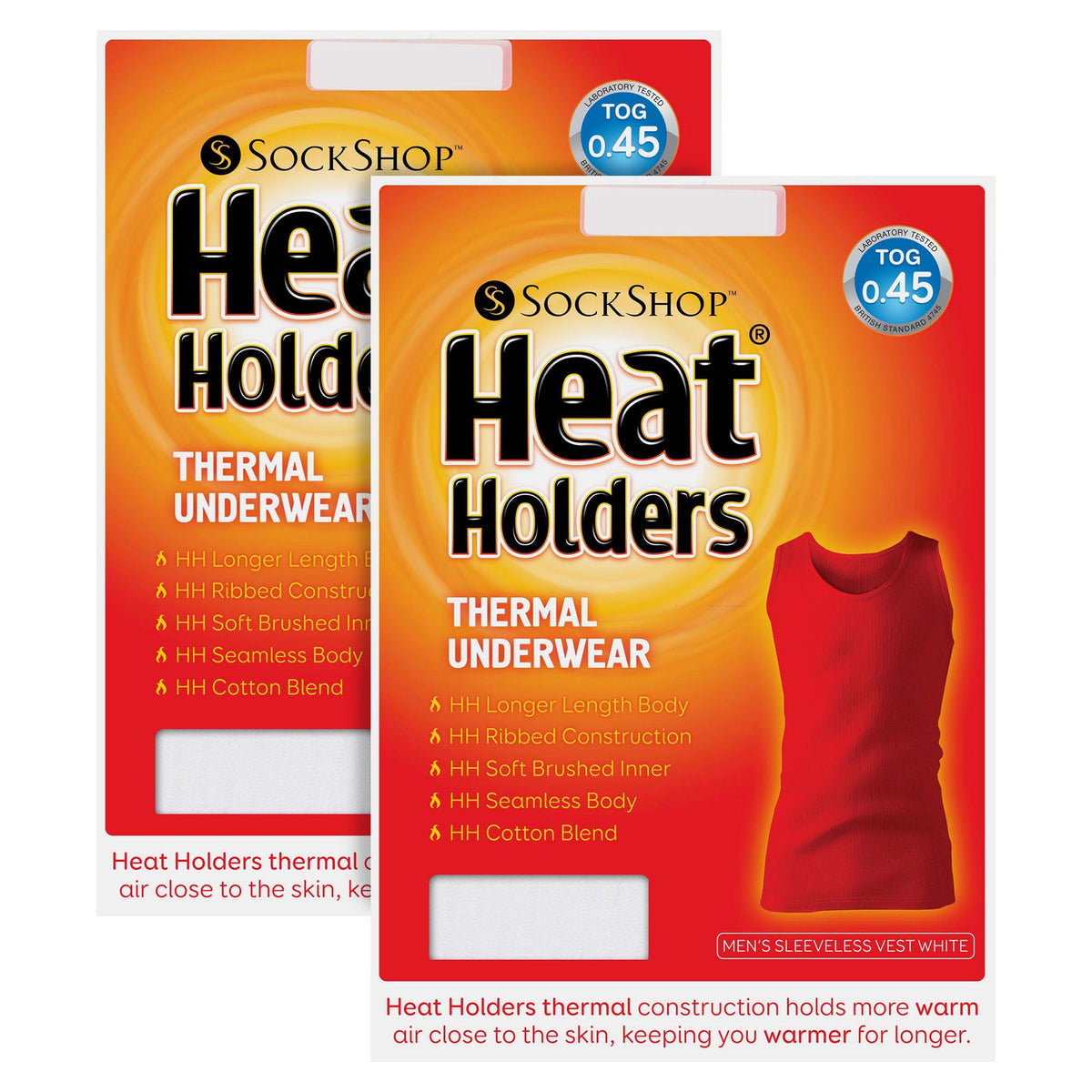 2 Pack Mens Sleeveless Thermal Top for Winter