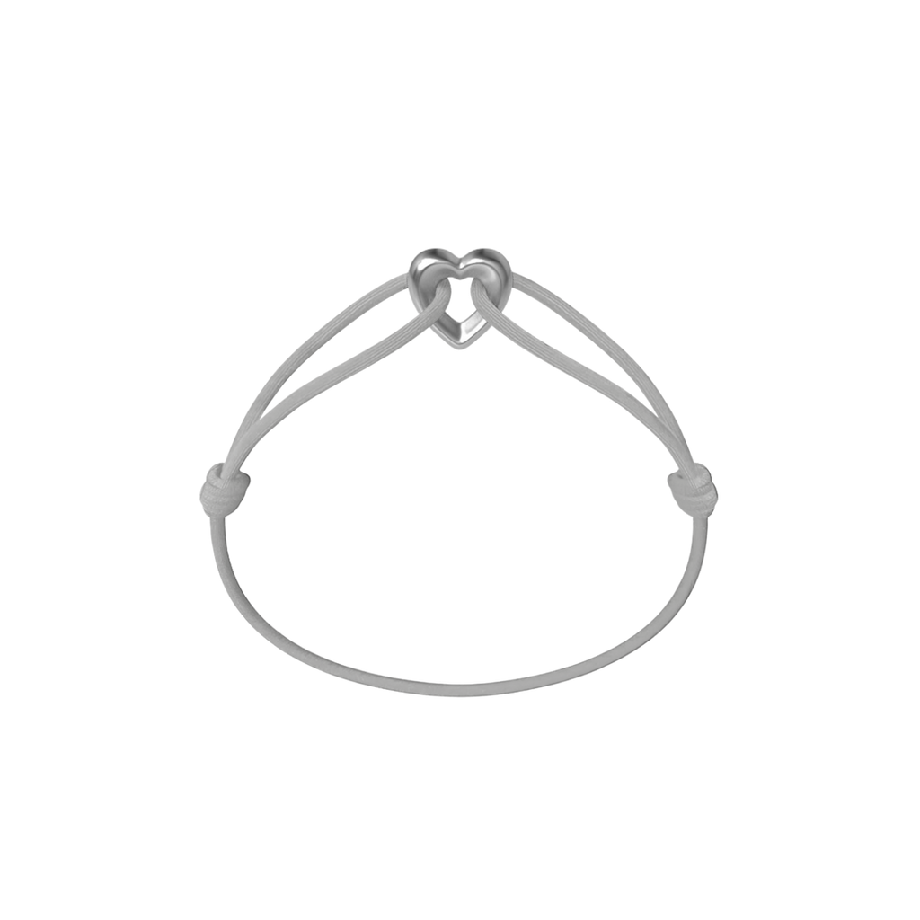 Silver Heart Cord Bracelet
