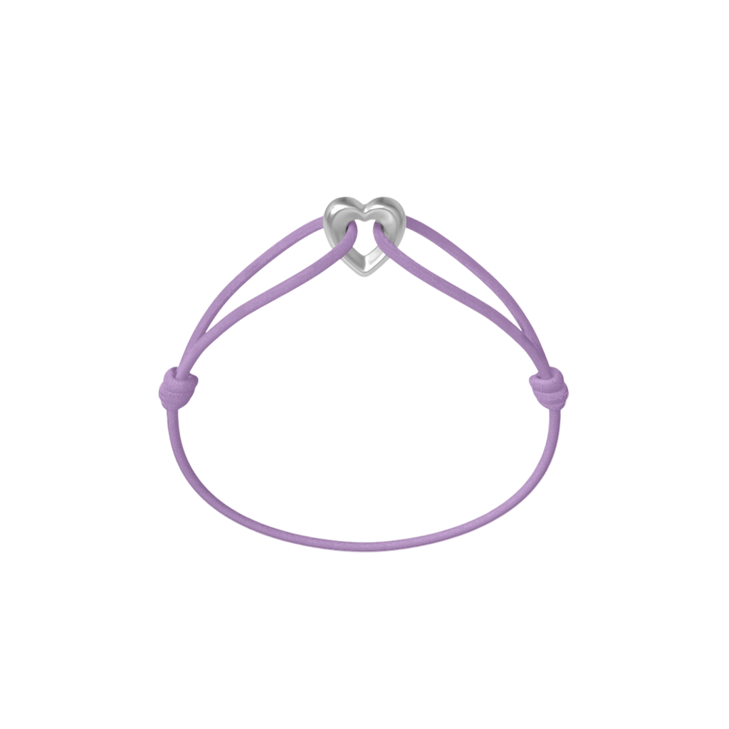 Silver Heart Cord Bracelet