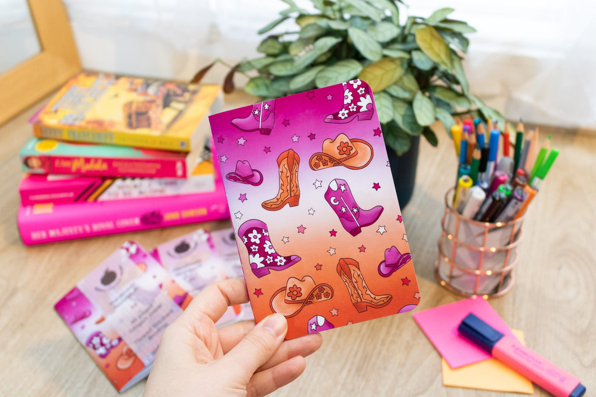 A6 Handmade Notebook with Cowgirl / Cowboy / Cowthey Design