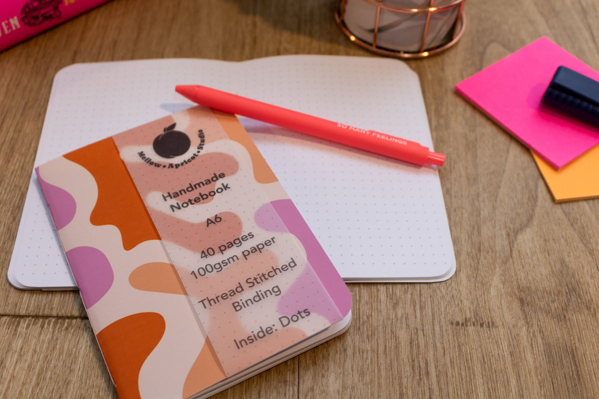 A6 Handmade Notebook with Abstract Design