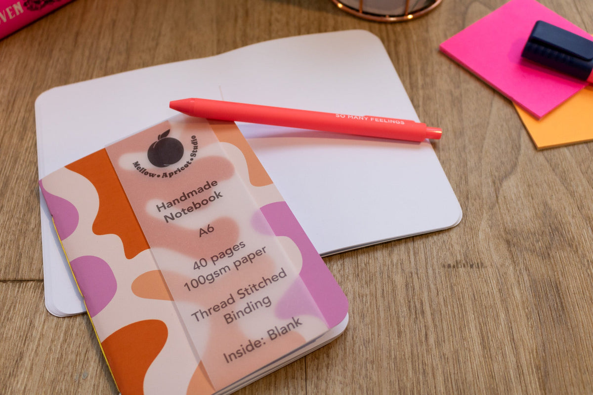 A6 Handmade Notebook with Abstract Design