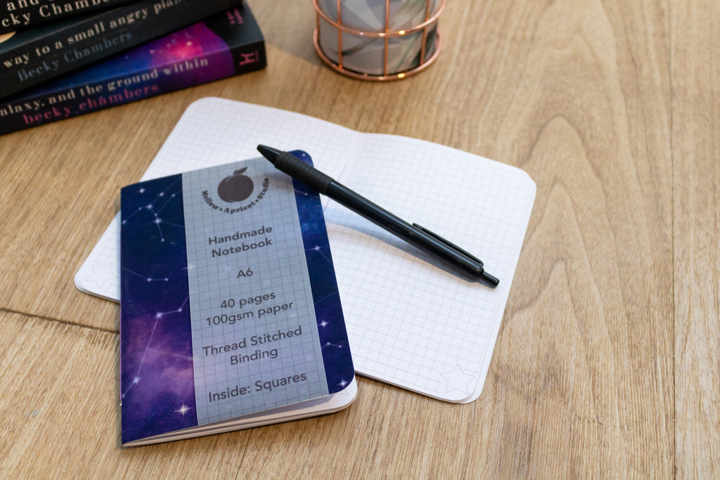 A6 Handmade Notebook with Cosmic Design