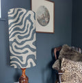 Blue Wiggle Lampshade | Extra Tall Cylinder Ceiling Light Shade | Bespoke Handmade UK