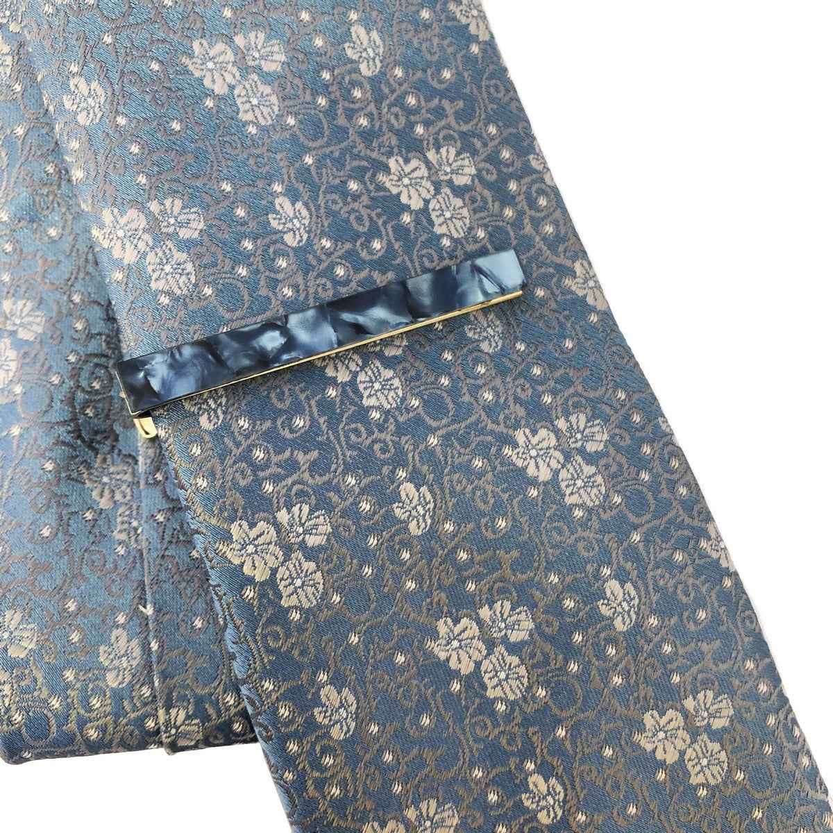 Blue Marble Effect Tie Clip