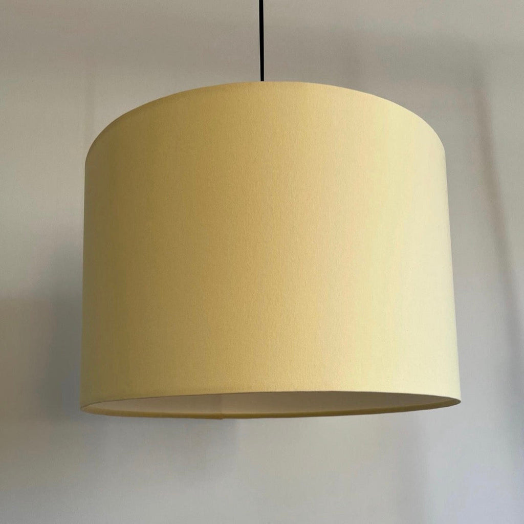 Lemon Cotton Drum Lampshade | Handmade Ceiling Light Shade | Bespoke UK