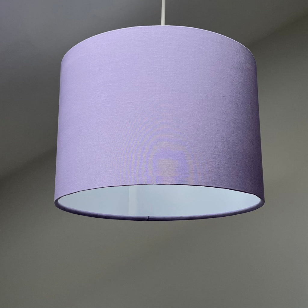 Lilac Cotton Drum Lampshade | Handmade Ceiling Light Shade | Bespoke UK