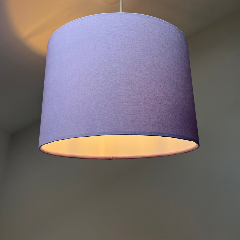 Lilac Cotton Drum Lampshade | Handmade Ceiling Light Shade | Bespoke UK
