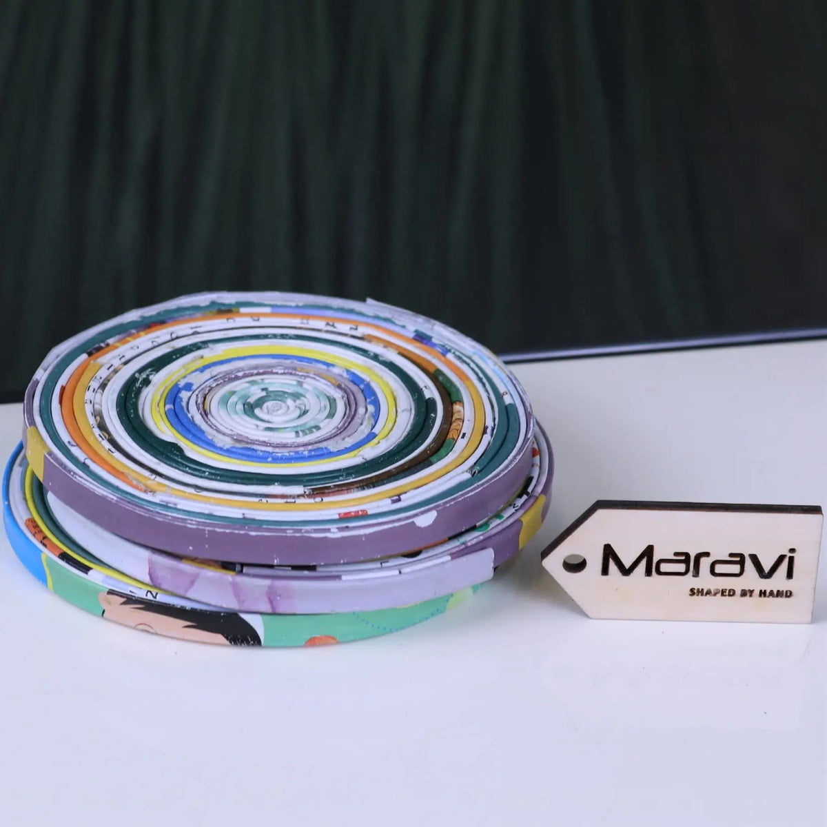 Kauli Set of 3 Recycled Coasters Magazine Paper