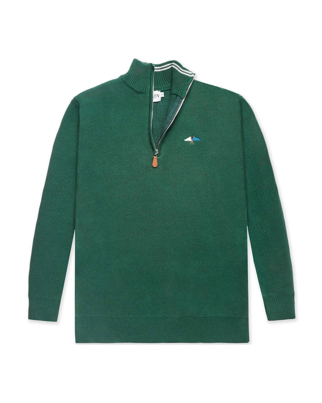 Knit 1/4 Zip Green