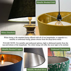 Teal Velvet Drum Lampshade | Handmade Ceiling Light Shade | Bespoke UK