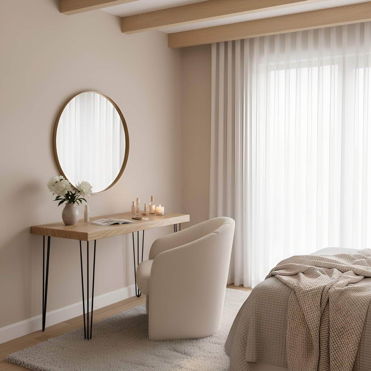 LARIA Oak Makeup / Dressing Table