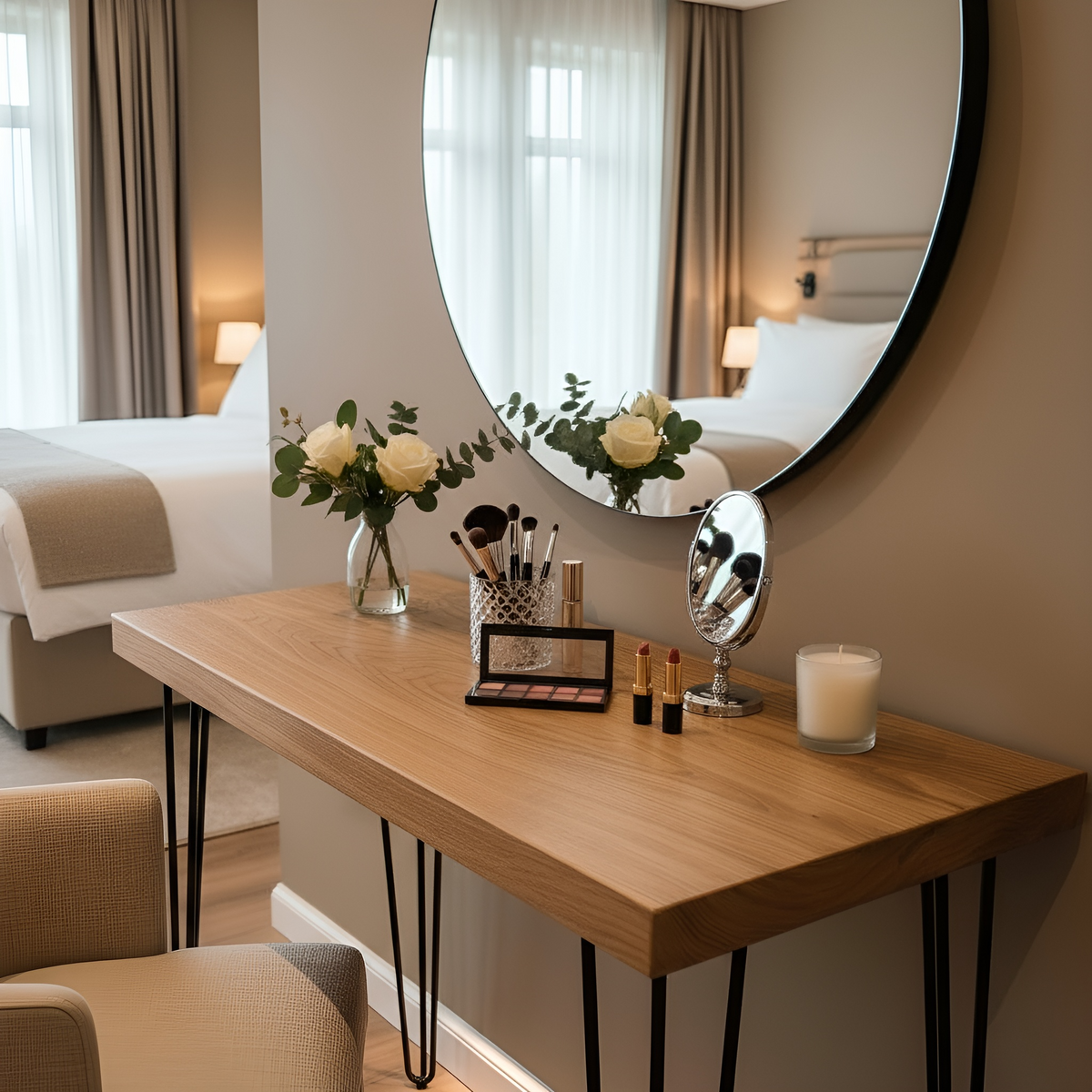 LARIA Oak Makeup / Dressing Table