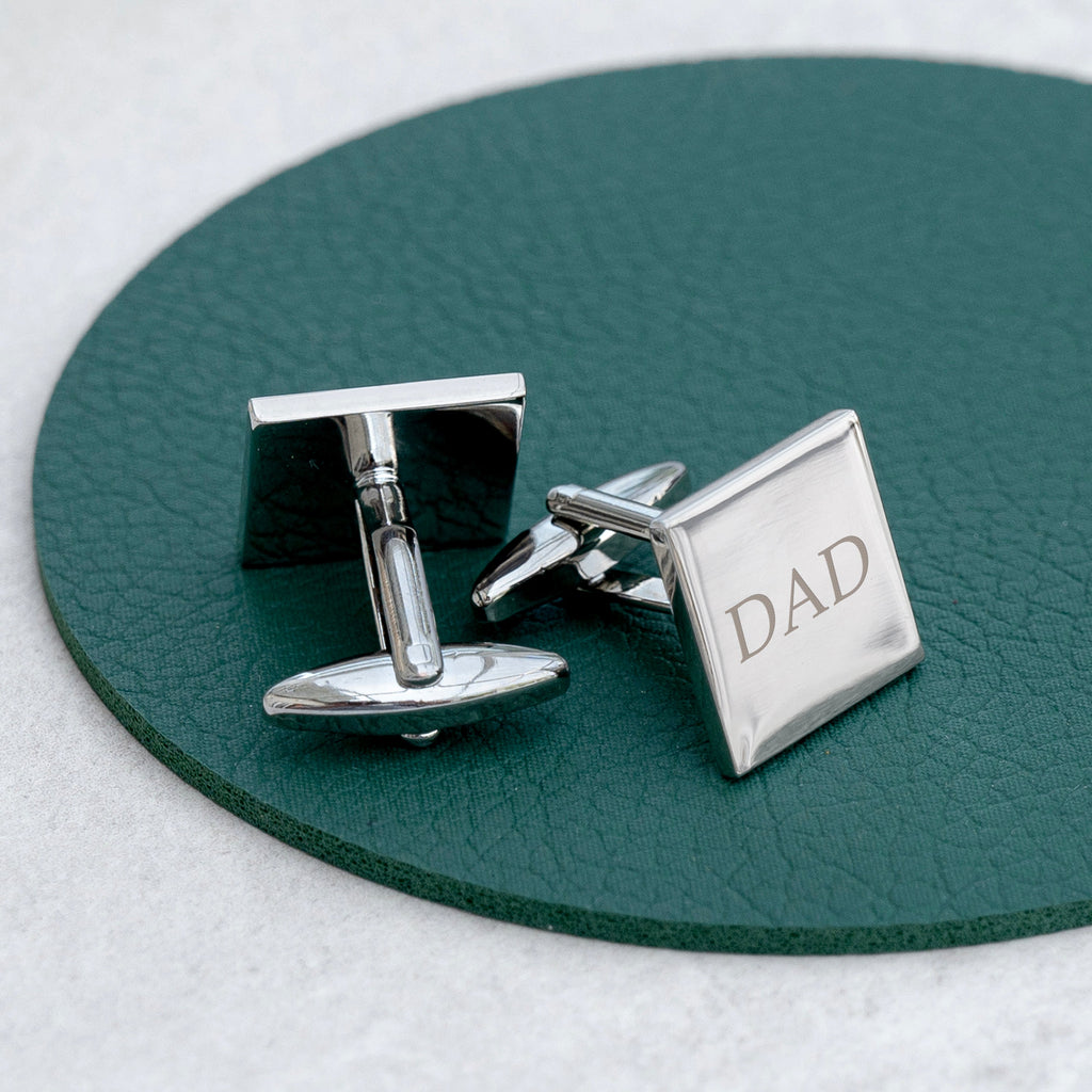 Personalised Silver Plated Square Cufflinks