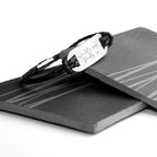 Personalised Handwriting Men's Black Leather Bracelet