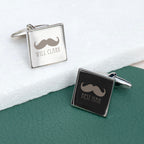 Personalised Silver Moustache Cufflinks