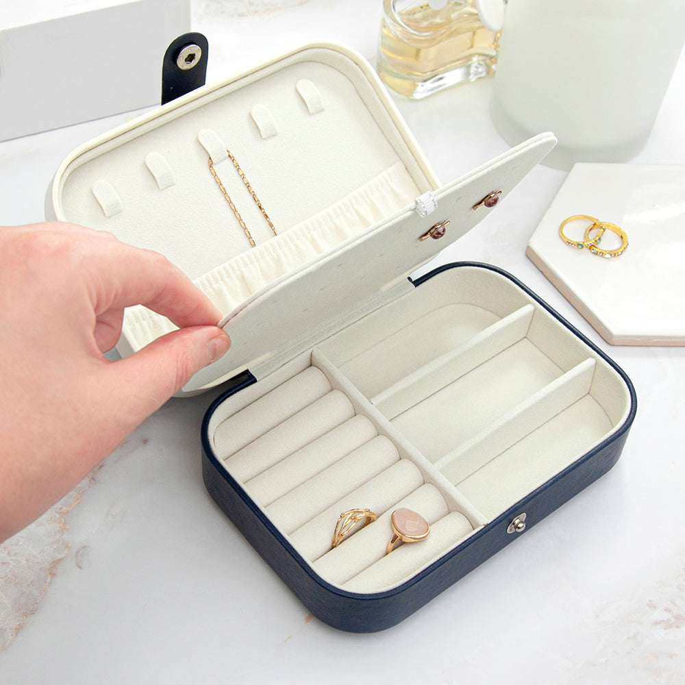 Personalised Midnight Blue Jewellery Case