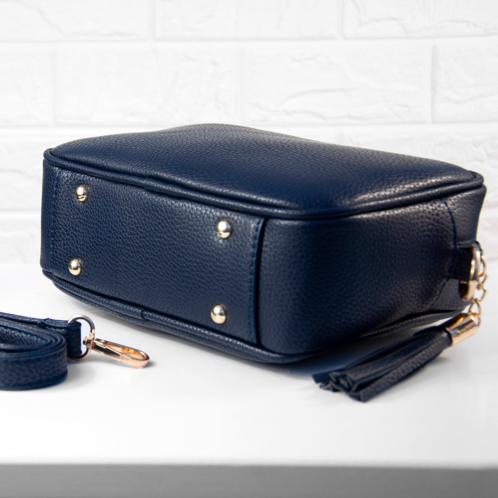 Personalised Luxury Crossbody Bag in Navy