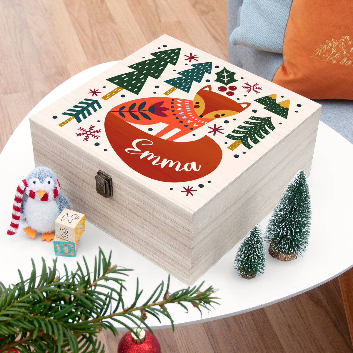 Personalised Scandi Fox Christmas Eve Box