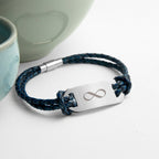 Personalised Men's Infinity Statement Leather Bracelet